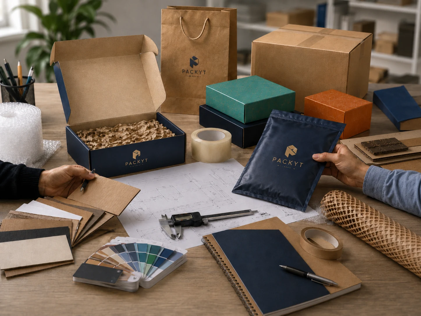 Packyt team reviewing packaging sourcing requirements